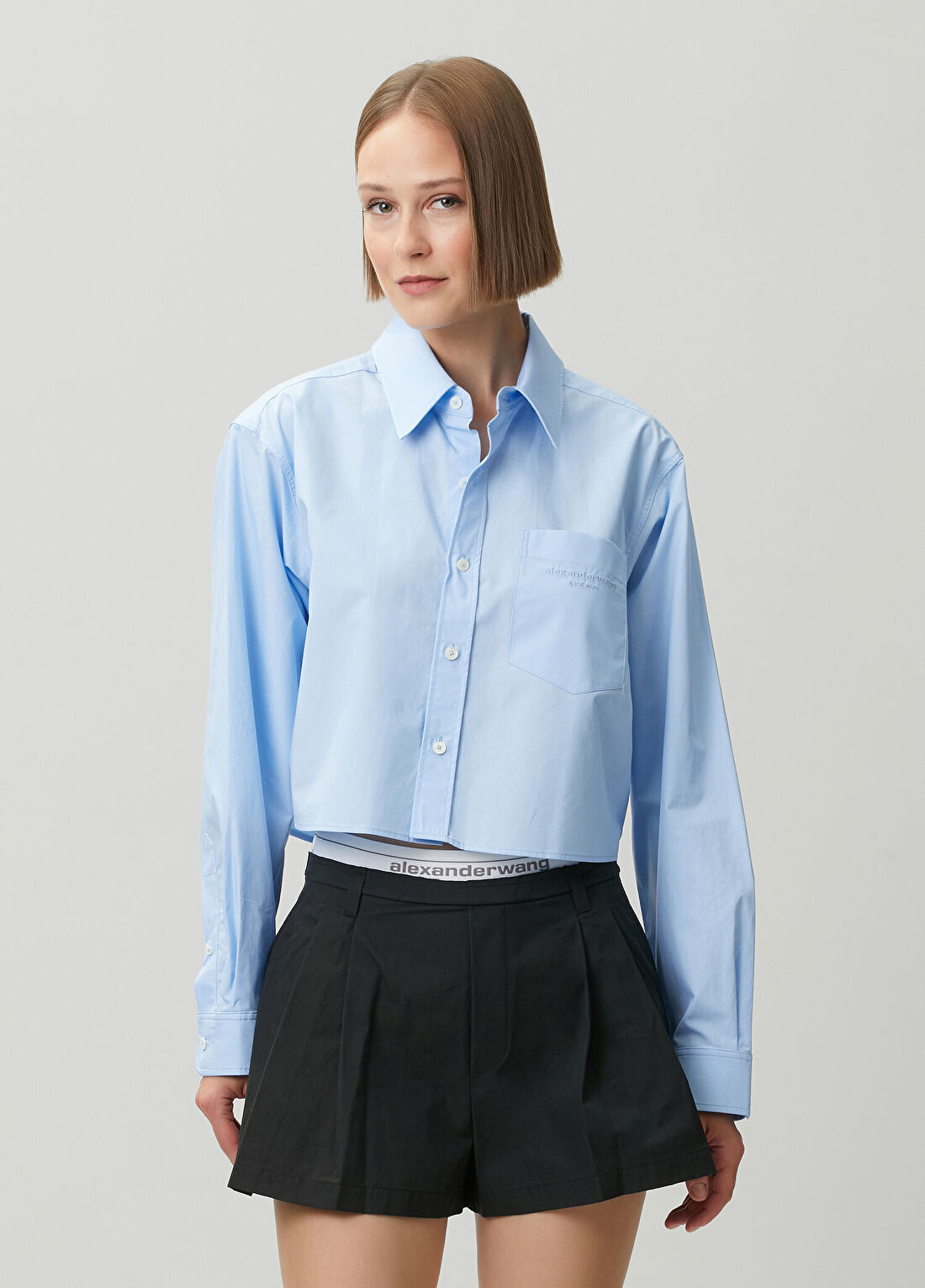 Alexander Wang Mavi Crop Gömlek görsel 3