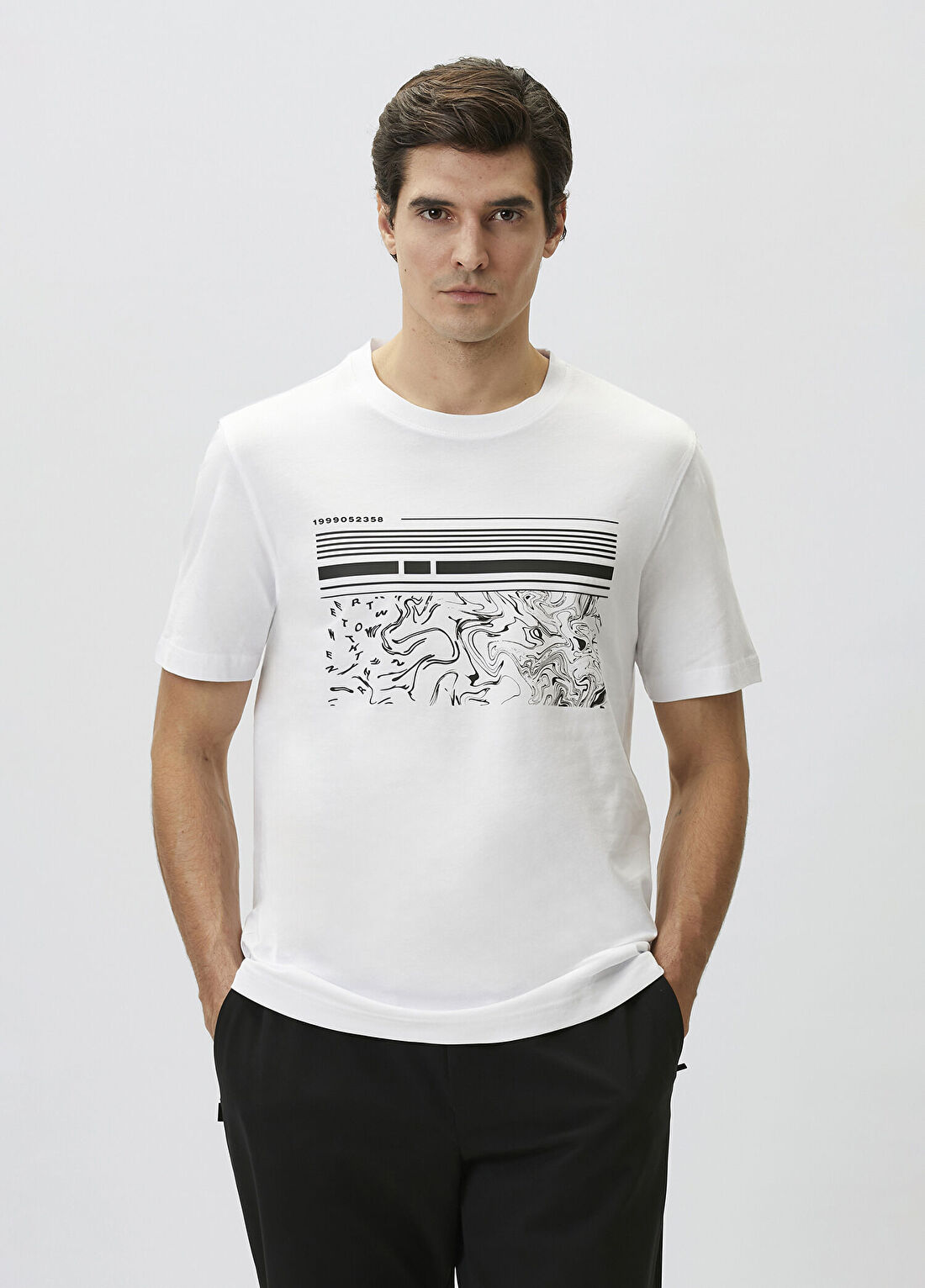 Network Kırık Beyaz Baskılı T-shirt