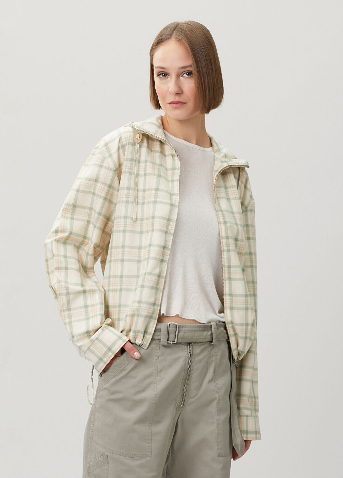 Acne Studios Yeşil Ekoseli Ceket görsel 3