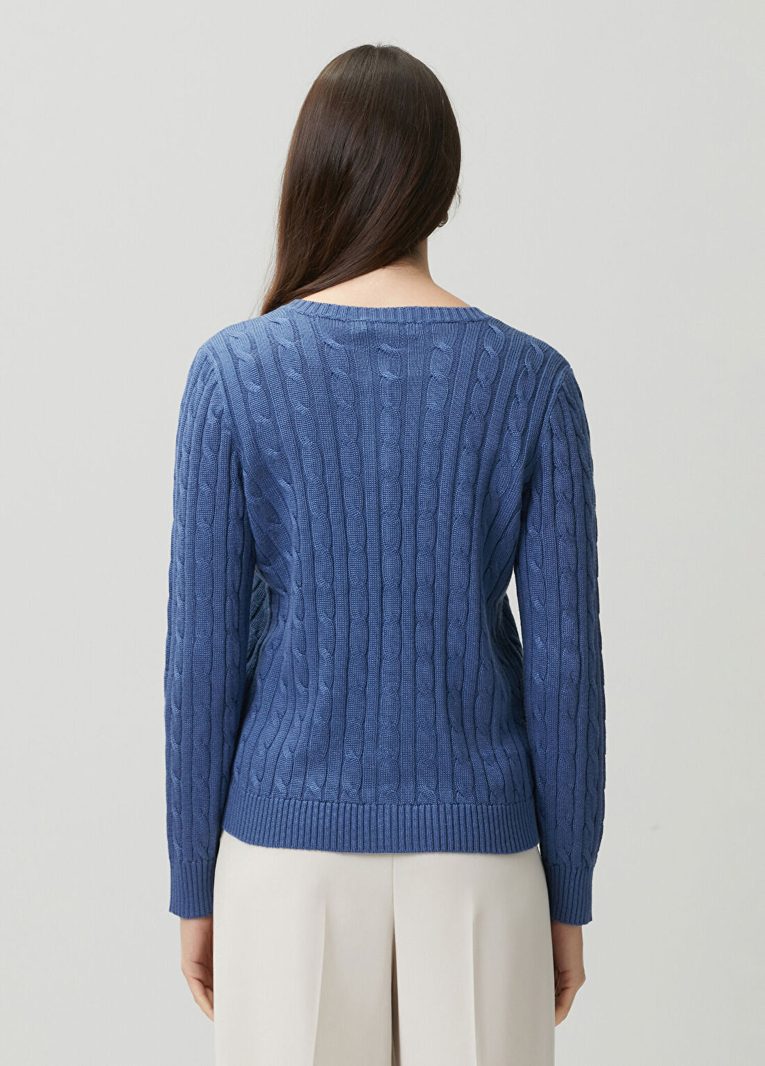 Lauren Ralph Lauren Mavi Saç Örgü Hırka görsel 4