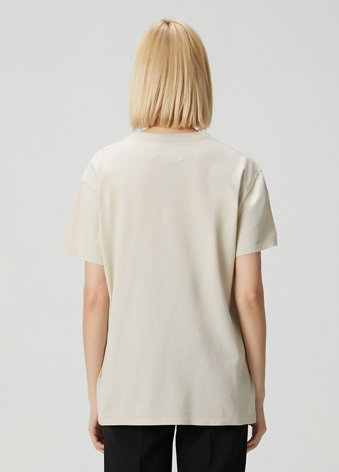 Maison Margiela Bej Baskılı T-shirt görsel 4