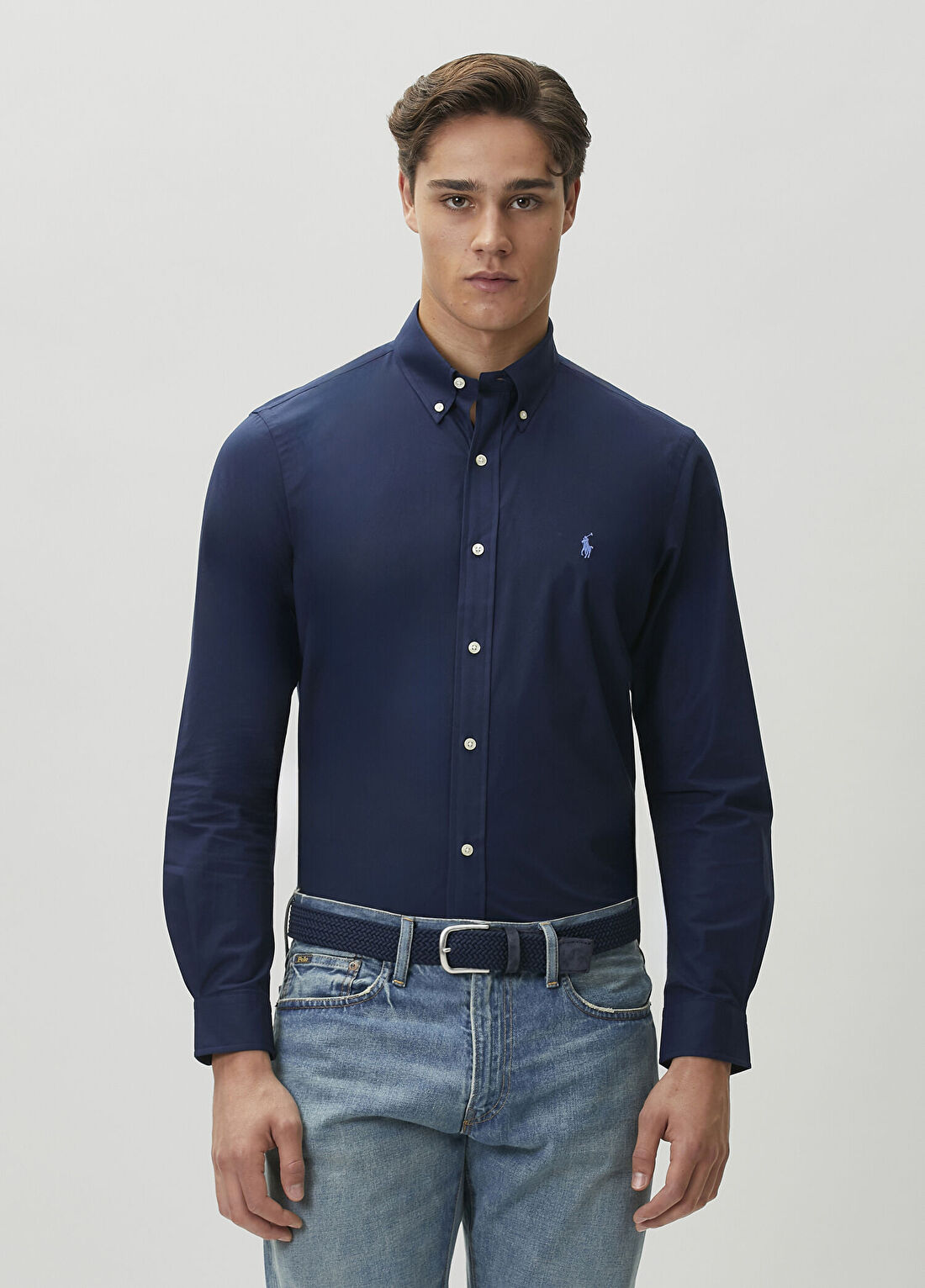 Polo Ralph Lauren Custom Fit Lacivert Poplin Gömlek