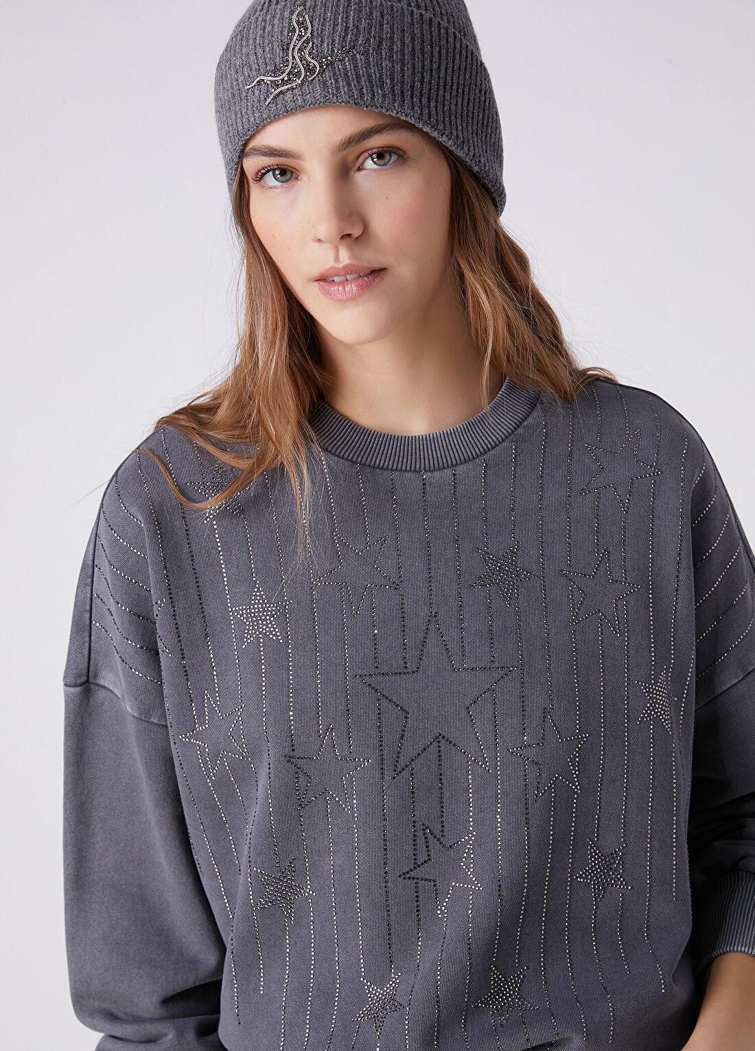 Beymen Club Antrasit Taş Baskılı Sweatshirt görsel 2