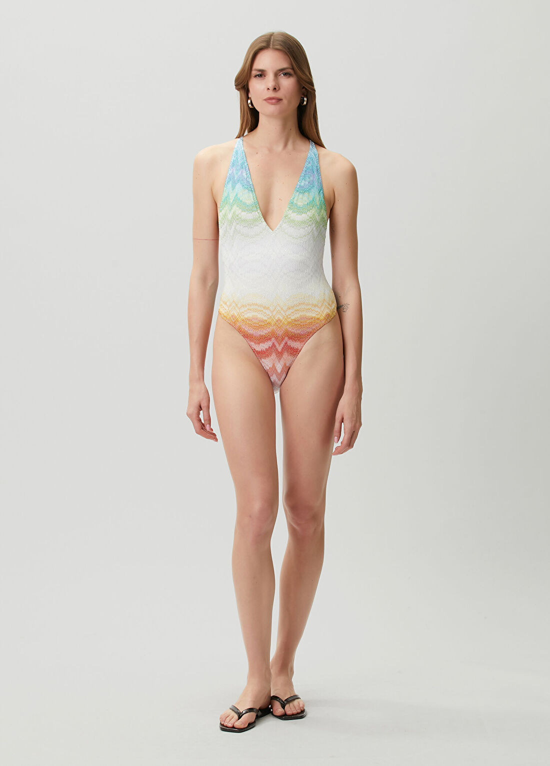 Missoni Colorblocked Zikzak Desenli Mayo görsel 3