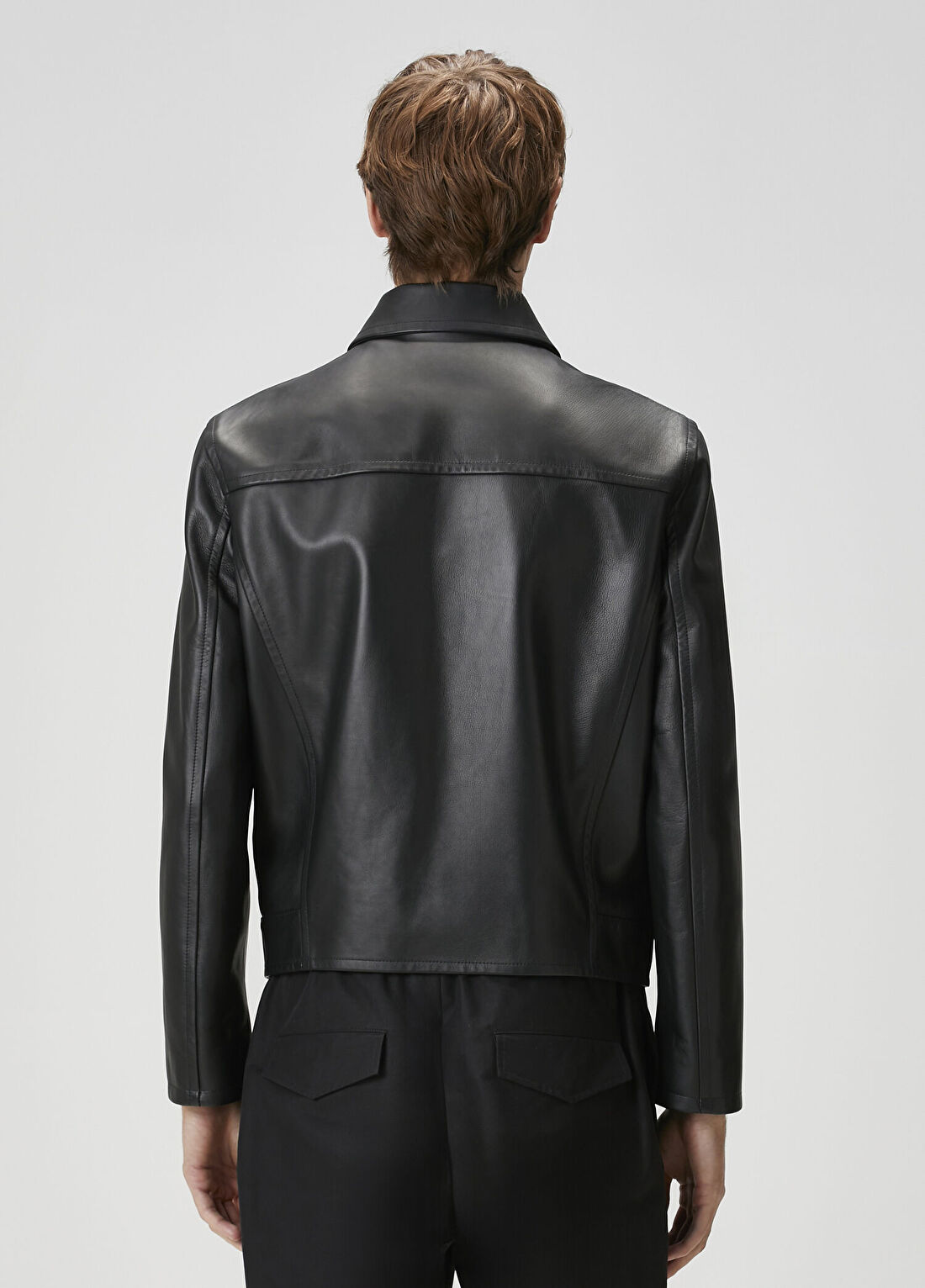 Jil Sander Siyah Deri Ceket görsel 4
