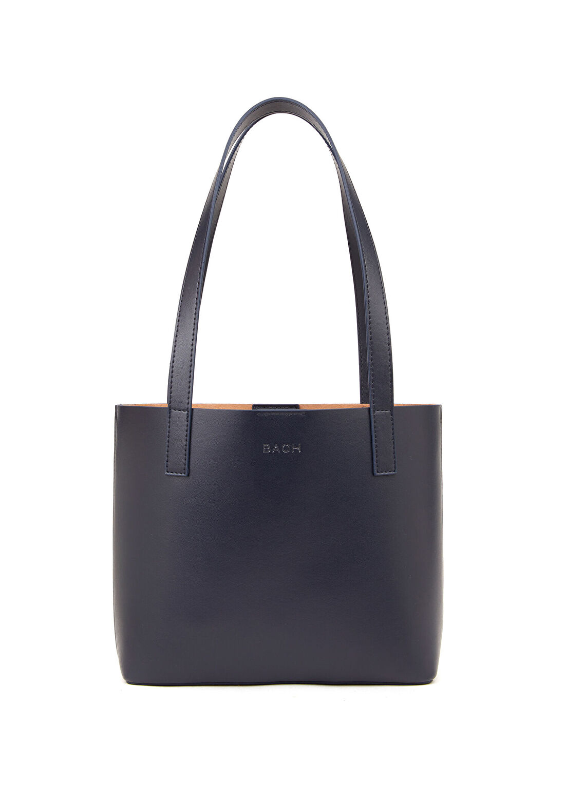 Bagh Collection Lacivert Deri Kadın Mini Tote El Çantası