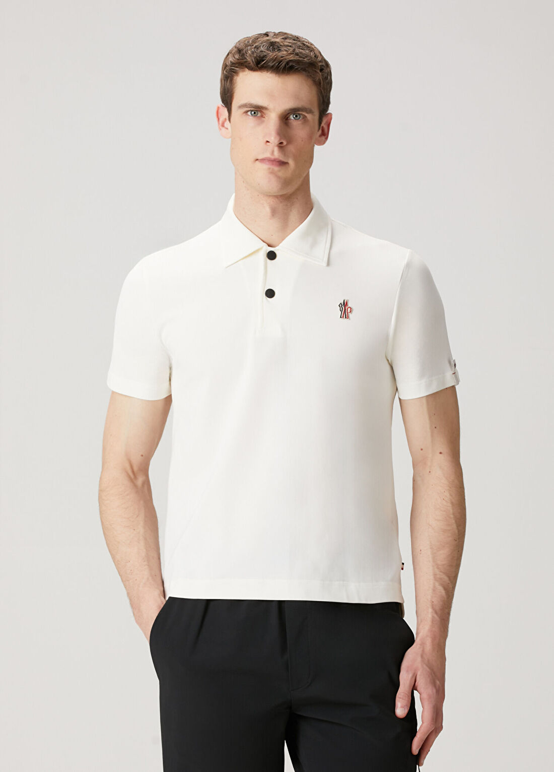Moncler Grenoble Beyaz Polo Yaka T-shirt