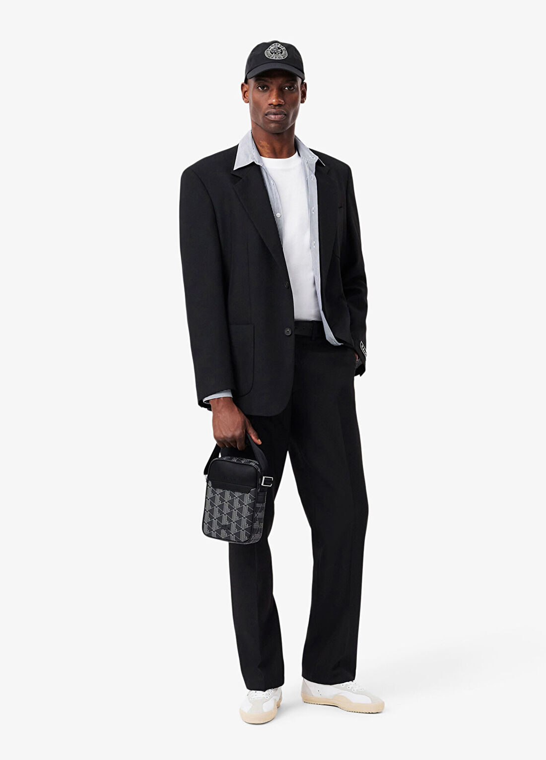 Lacoste The Blend Monogram Siyah Erkek Postacı Çantası görsel 3