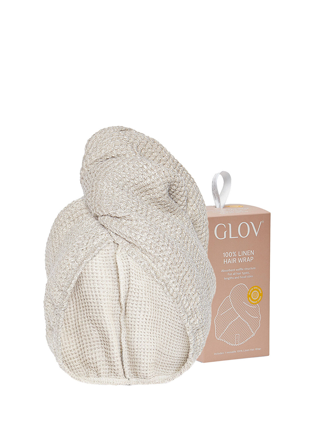 Glov 100% Linen Hair Wrap Brown