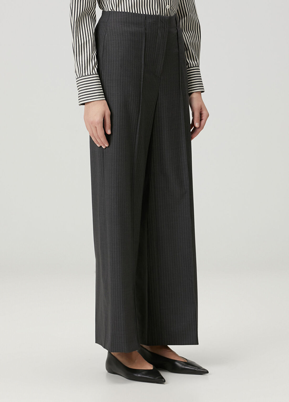 Rag&Bone Irina Gri Çizgili Pantolon görsel 3