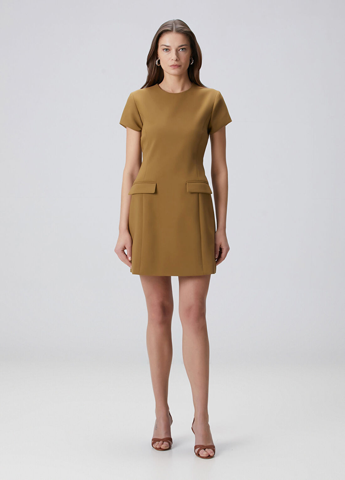 Beymen Collection Haki Basic Mini Elbise görsel 4