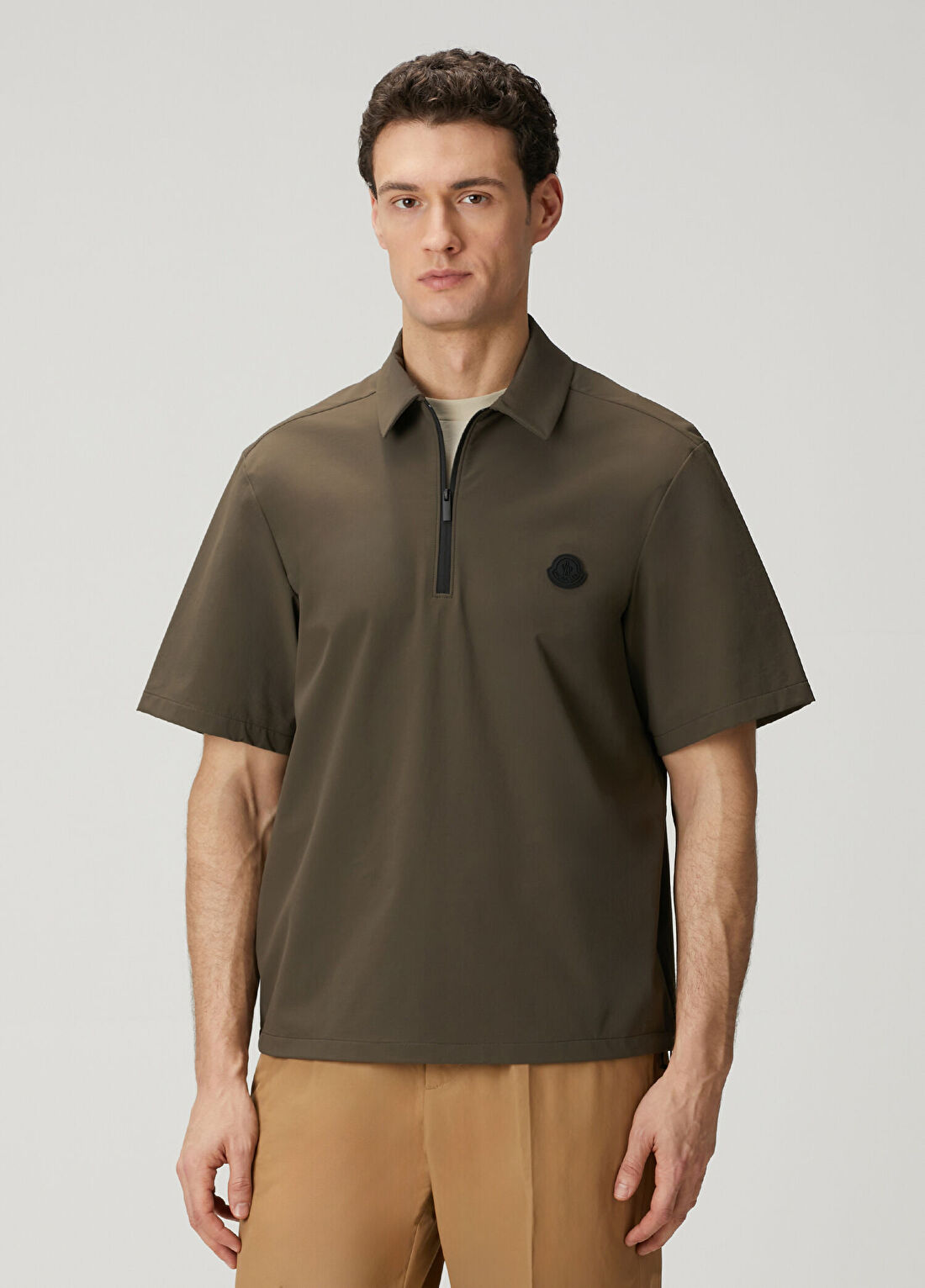 Moncler Kahverengi Kısa Kollu Gömlek