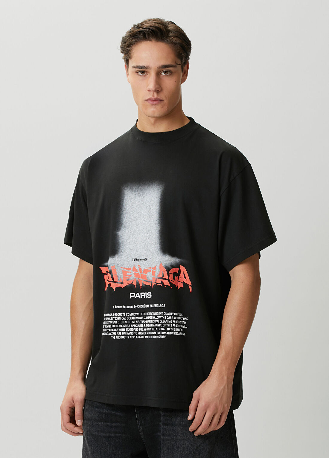 Balenciaga Siyah Oversized T-shirt