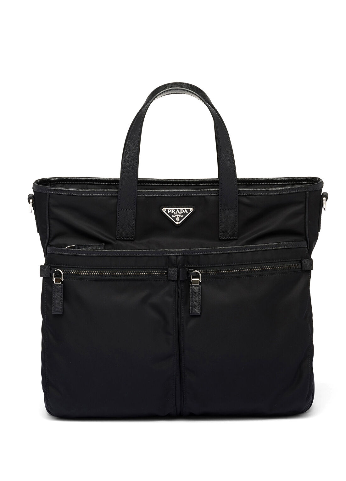 Prada Siyah Re-Nylon ve Saffiano Deri Tote Erkek Evrak Çantası