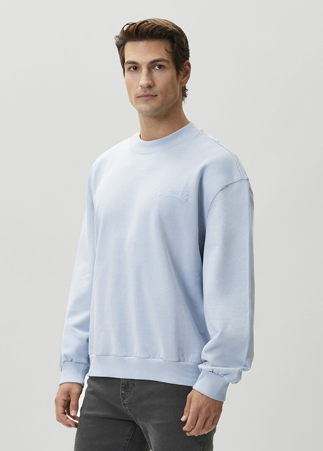 AllSaints Açık Mavi Sweatshirt görsel 3