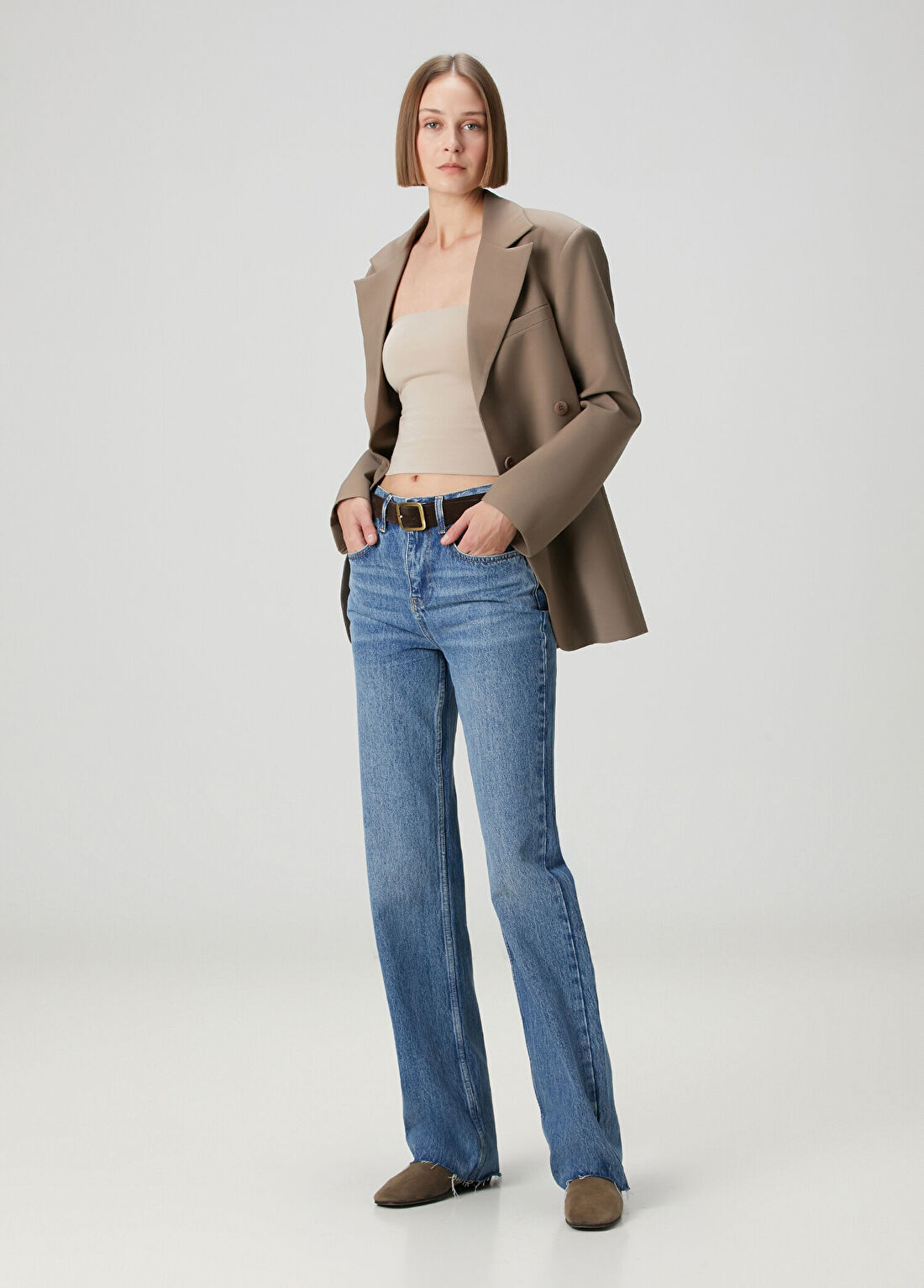 Brunello Cucinelli Krem Straplez Atlet görsel 2