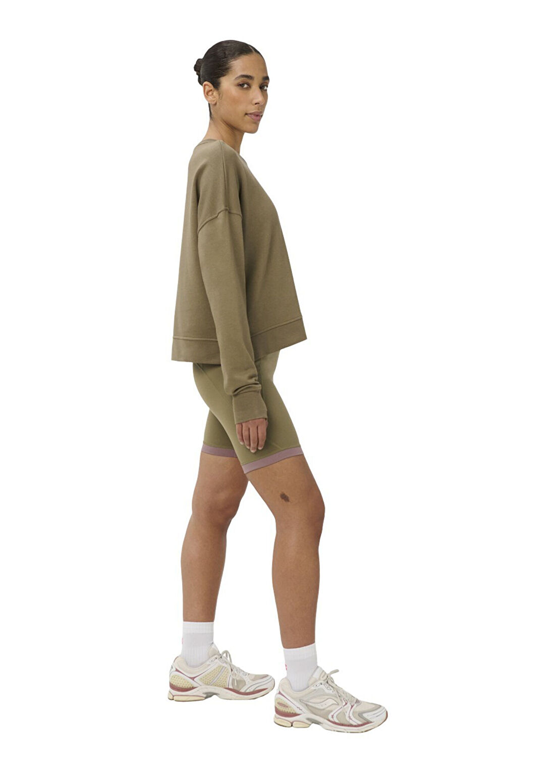 Sweaty Betty After Class Crop Kahverengi Kadın Spor Sweatshirt görsel 3