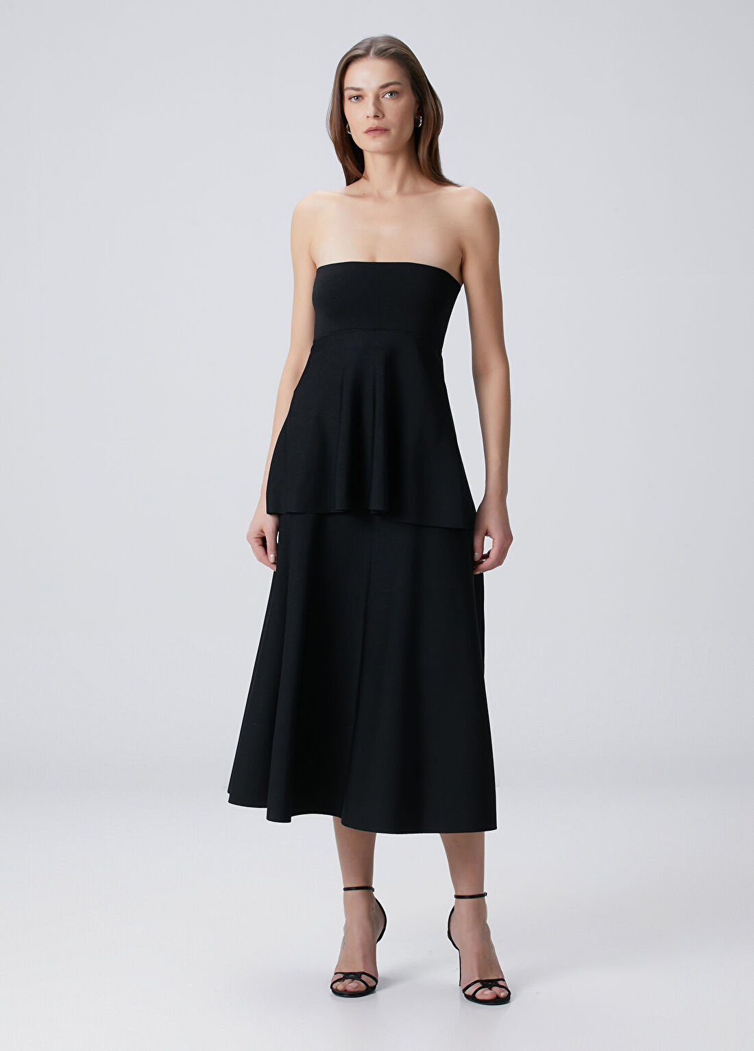 Beymen Collection Siyah Straplez Volanlı Triko görsel 3