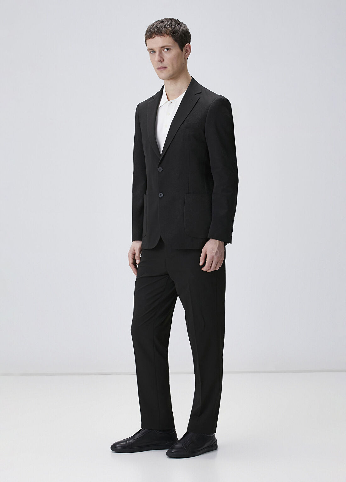 Network Slim Fit Siyah Çizgili Takım Elbise görsel 3