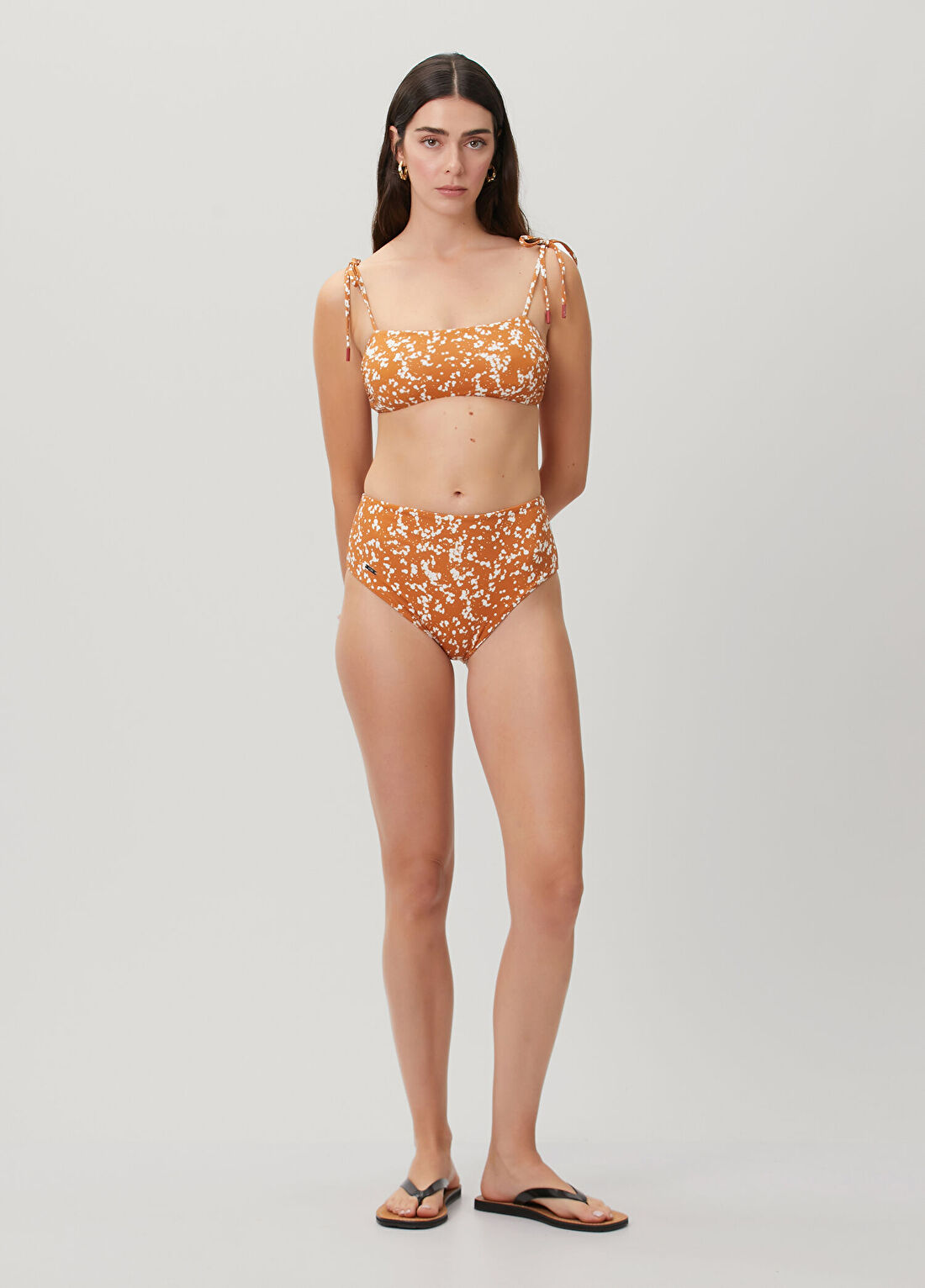 Kiton Turuncu Deseni Bikini Üstü görsel 2