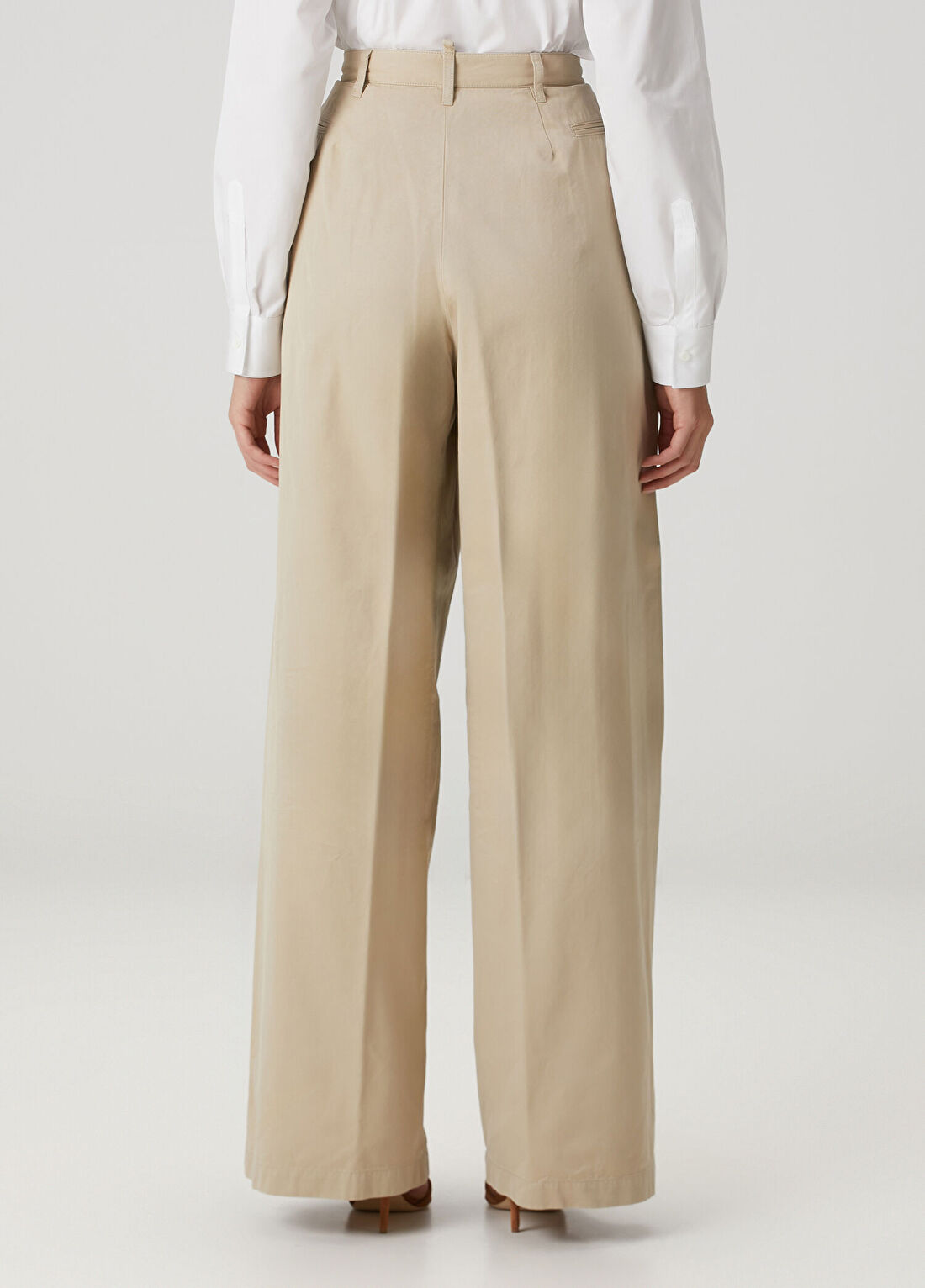 Dsquared2 Bej Pileli Palazzo Pantolon görsel 4