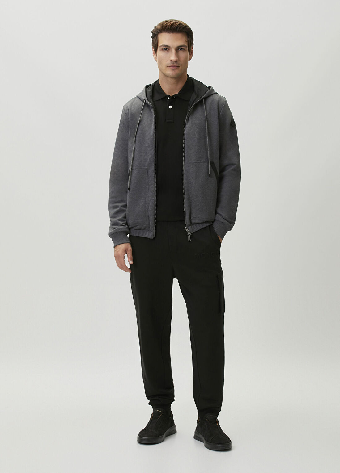 Moncler Siyah Polo Yaka T-shirt görsel 2