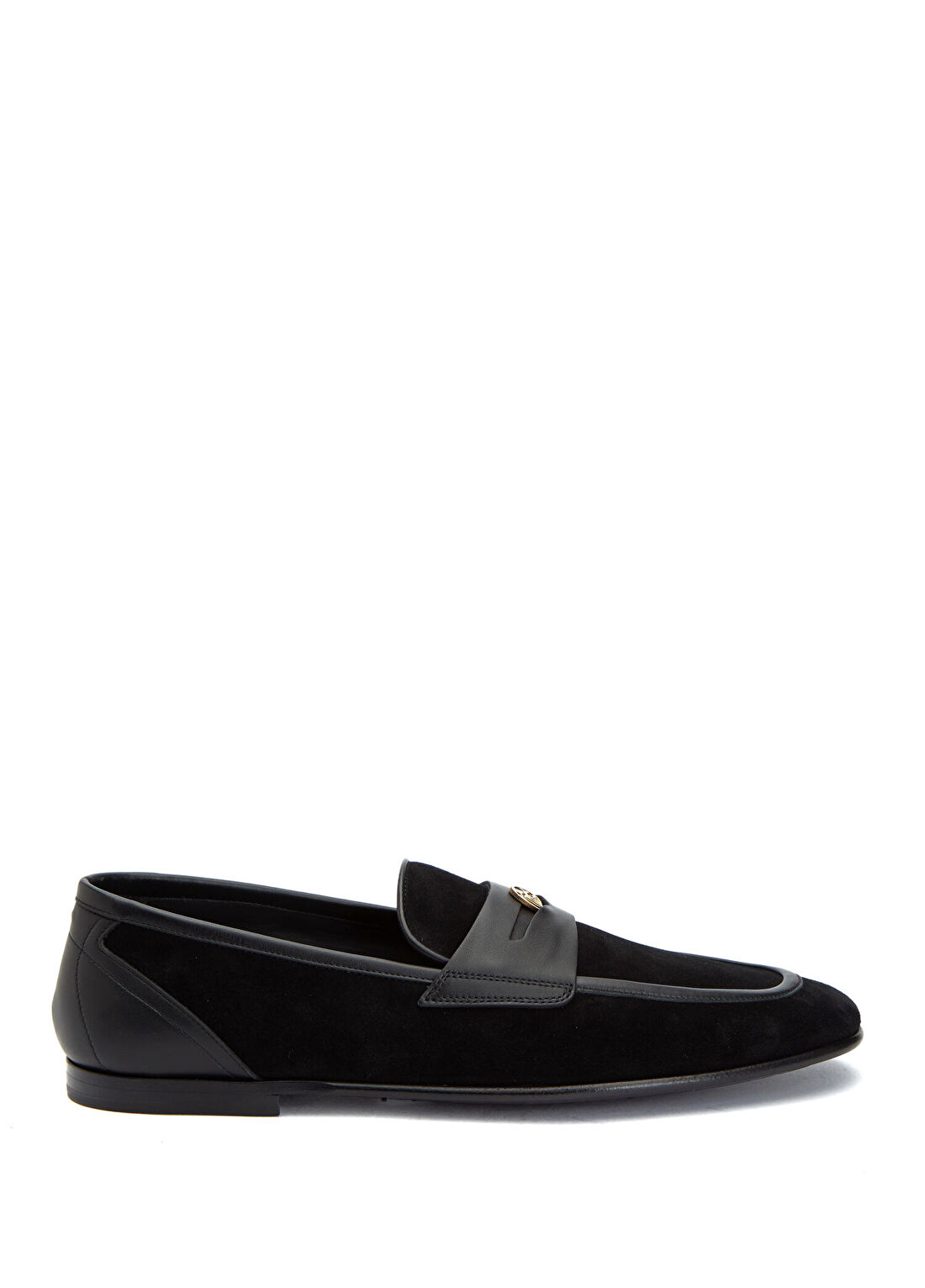 Dolce&Gabbana Siyah Logolu Erkek Süet Loafer