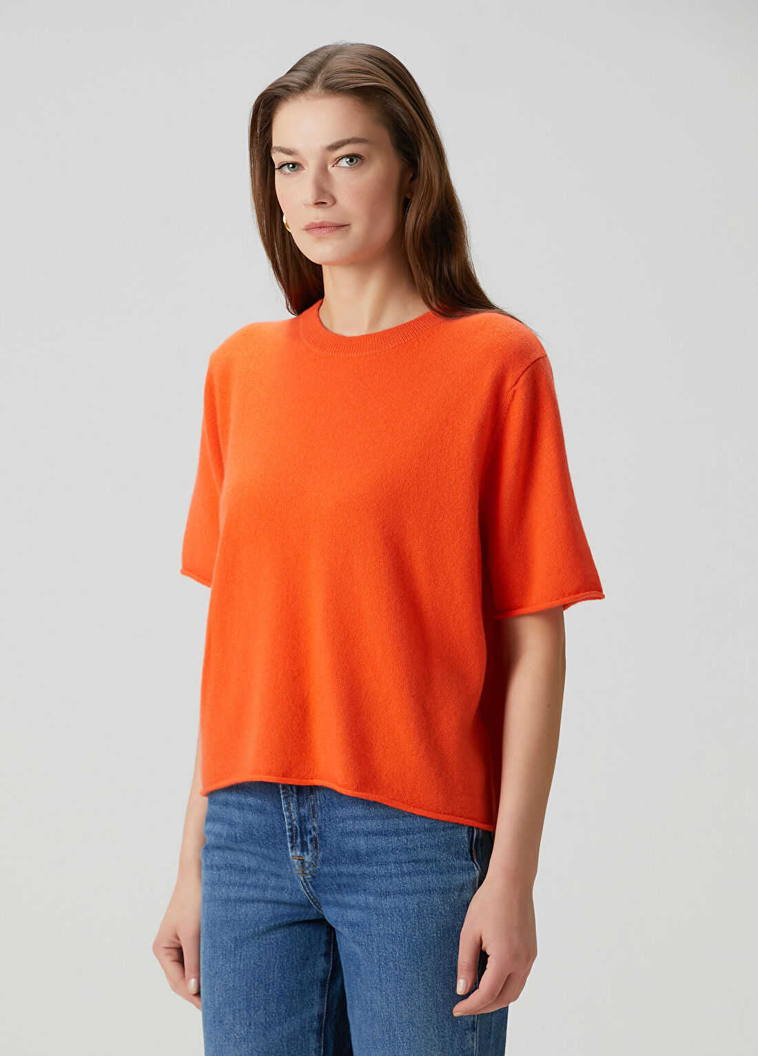 Kujten Turuncu Kaşmir T-shirt görsel 3