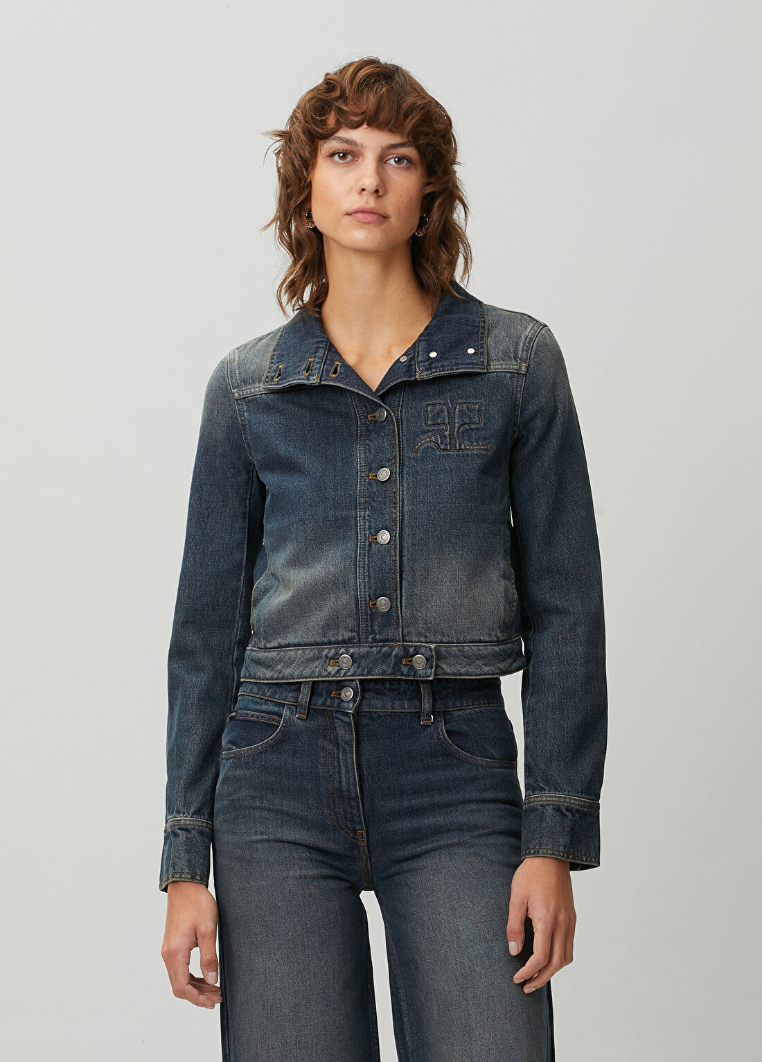 Courreges Reedition Mavi Denim Ceket