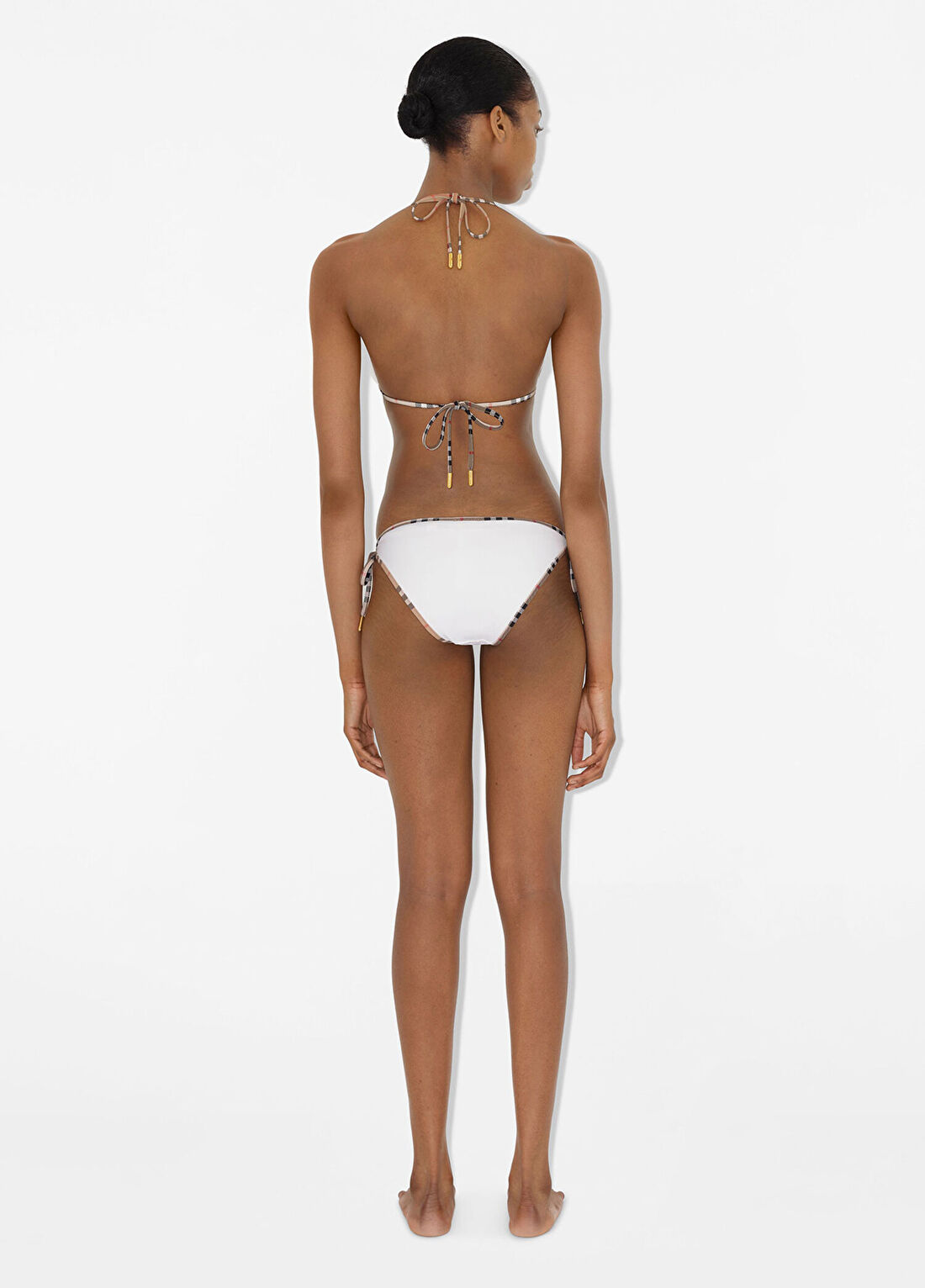 Burberry Check Trim Beyaz Kadın Bikini Takımı görsel 3