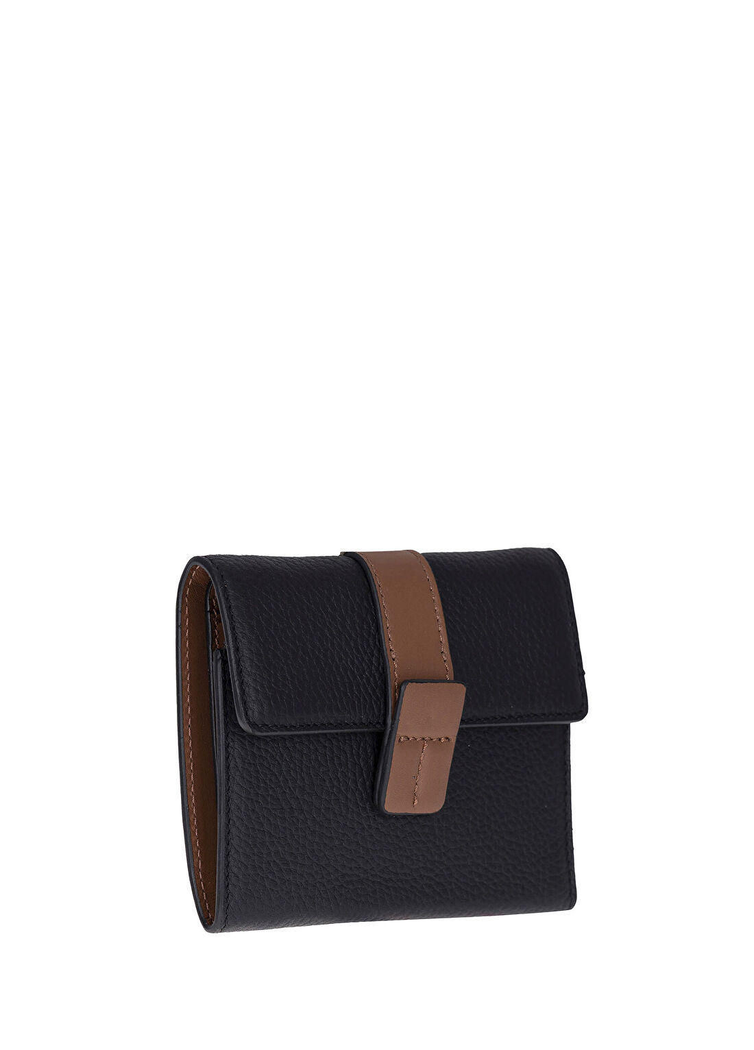 Bloominbag Liora ColorBand Siyah Karamel Deri Kadın Cüzdan