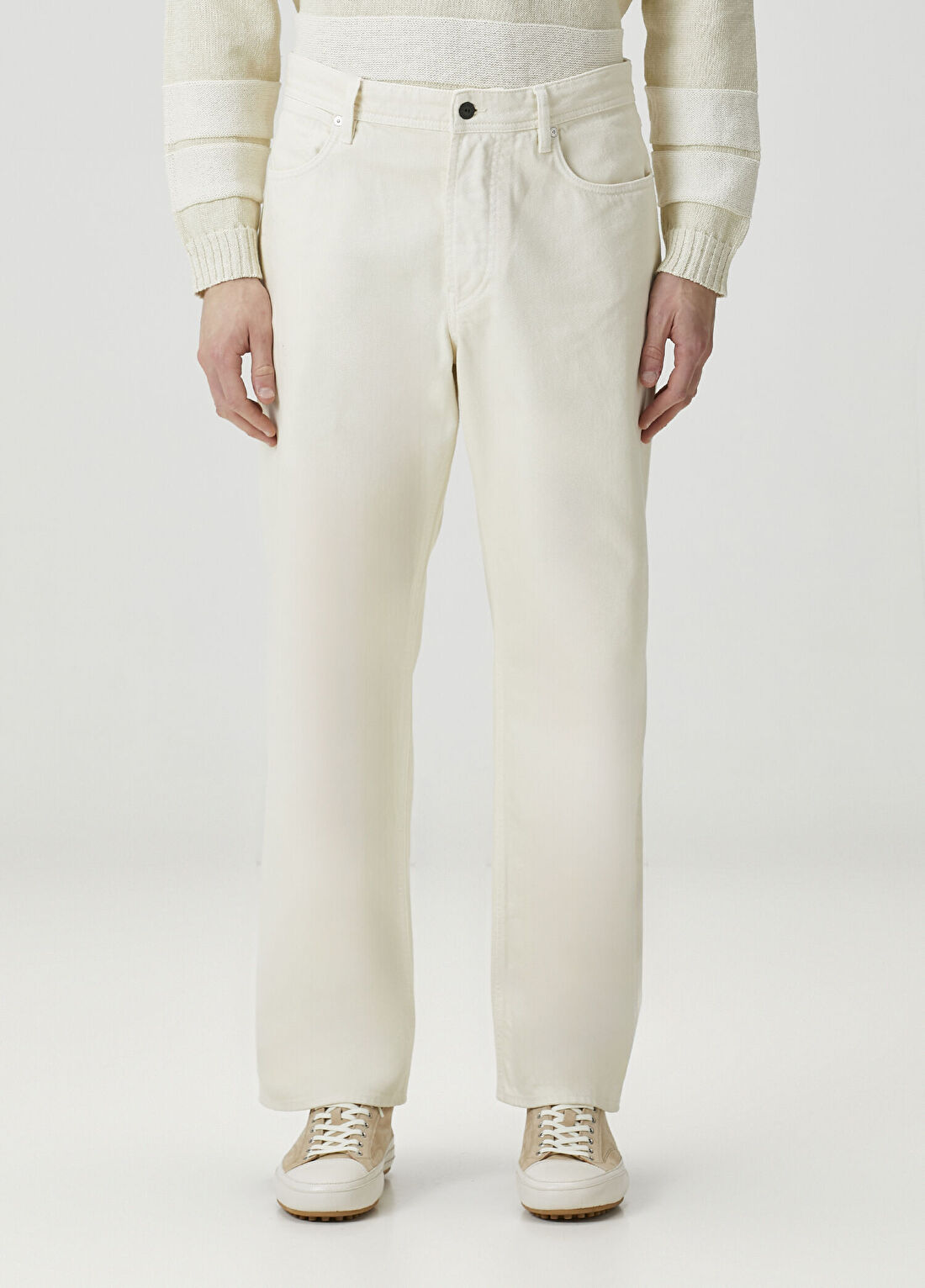 Stone Island Beyaz Jean Pantolon görsel 2