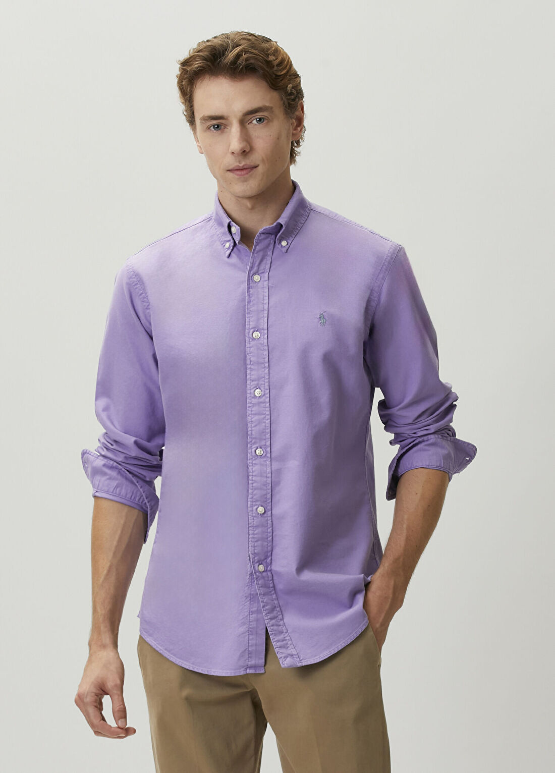 Polo Ralph Lauren Custom Fit Mor Oxford Gömlek
