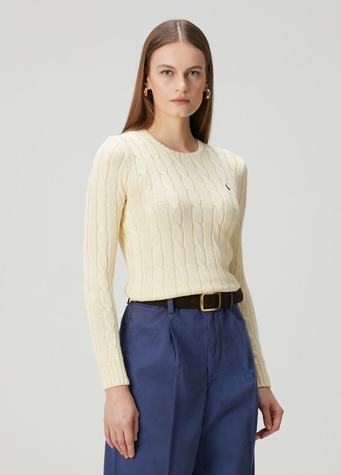 Polo Ralph Lauren Krem Saç Örgü Triko görsel 3