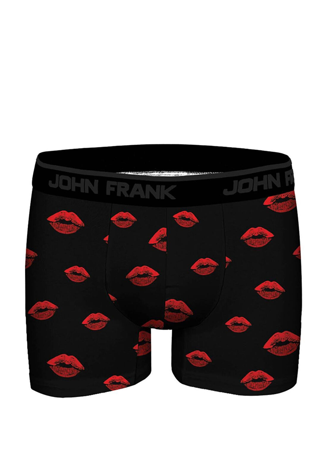 John Frank Siyah Baskılı Boxer