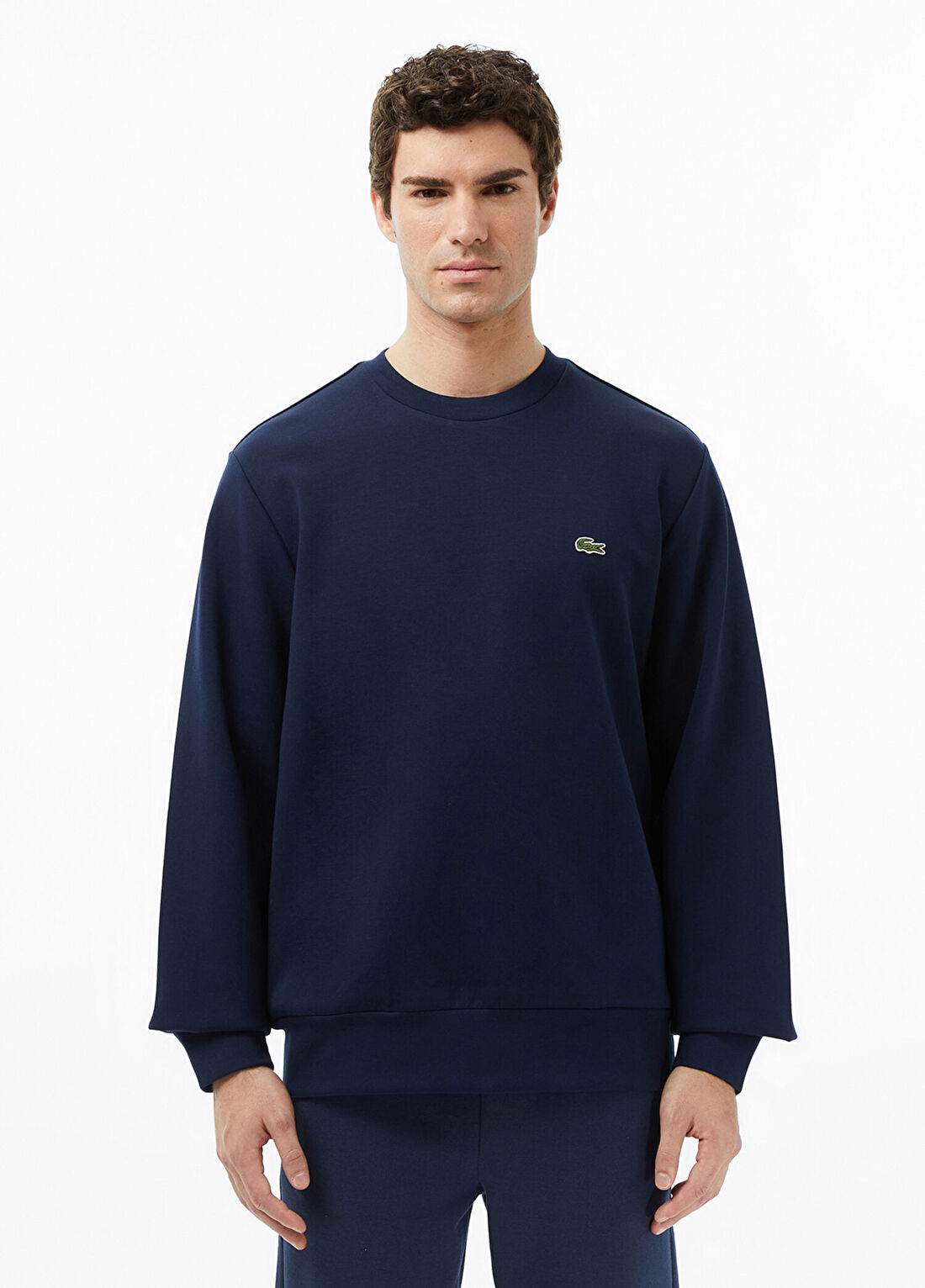 Lacoste Lacivert Classic Fit Bisiklet Yaka Uzun Kollu Erkek Sweatshirt