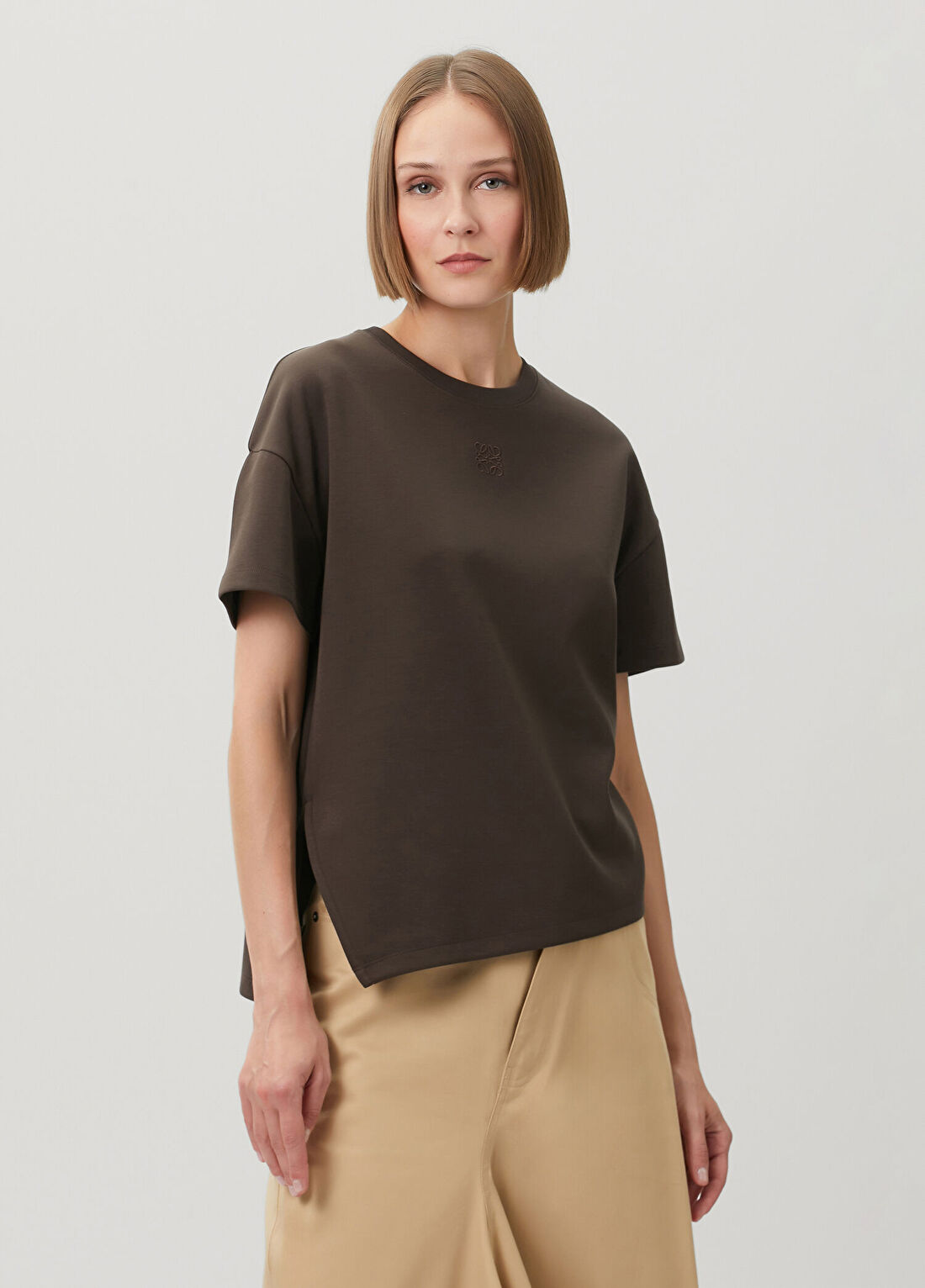 Loewe Kahverengi Asimetrik T-shirt