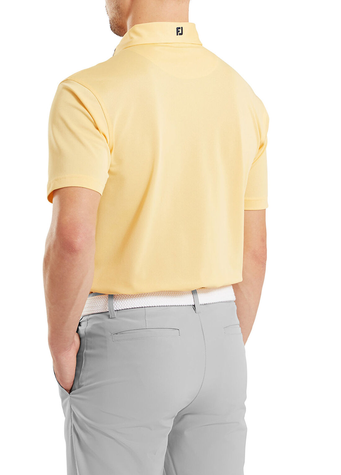 FootJoy Stretch Pique Solid Sarı Polo Yaka Kısa Kollu Erkek Spor T-Shirt görsel 4