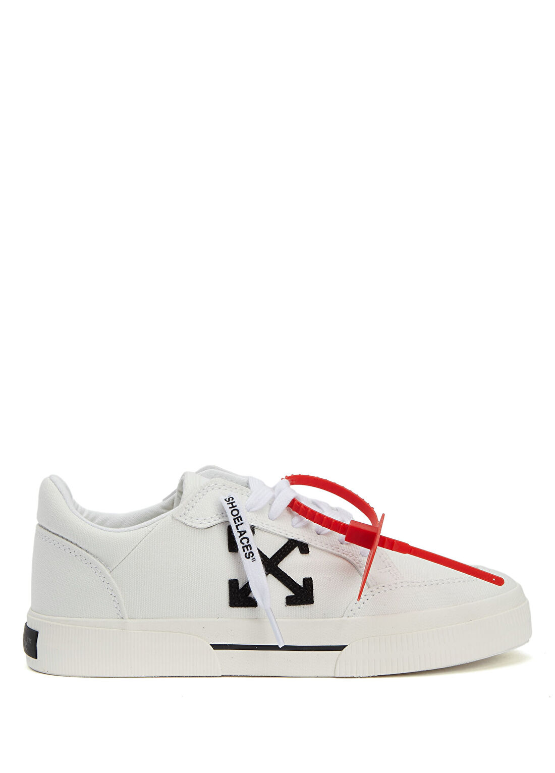 Off-White Vulcanized Siyah Beyaz Kadın Kanvas Sneaker