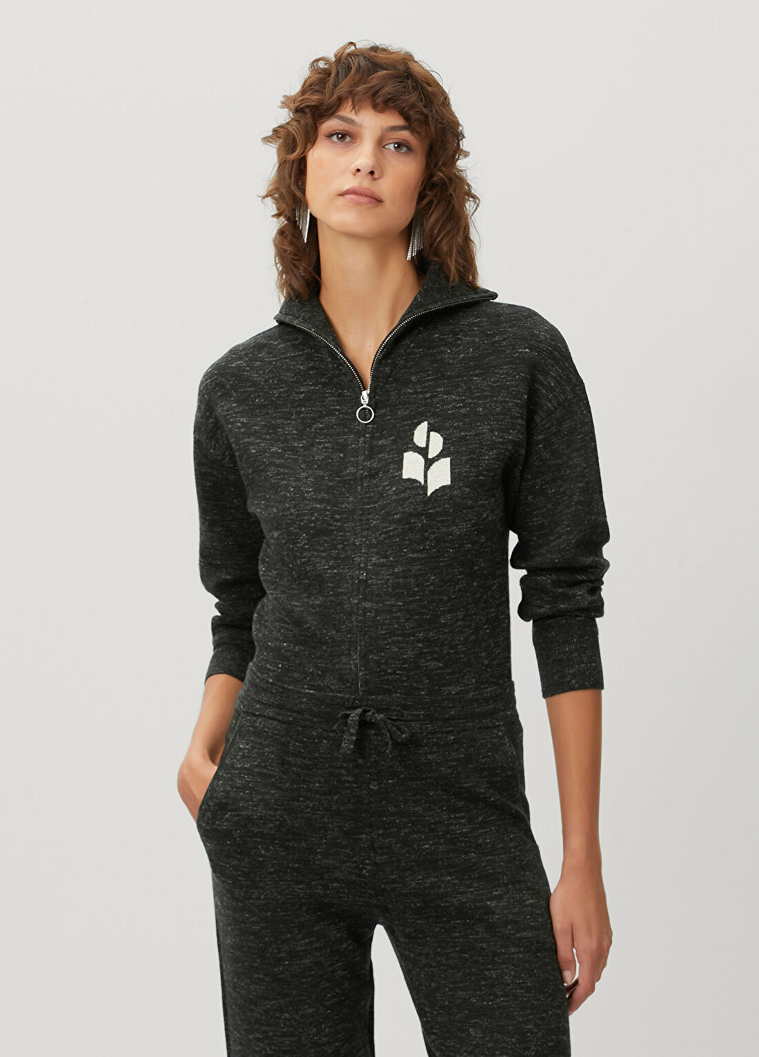 Marant Etoile Koxy Siyah Fermuarlı Sweatshirt
