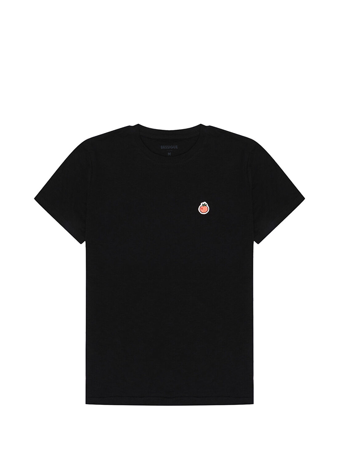 Bassigue Pizza Baskılı Siyah Kısa Kollu Erkek T-Shirt