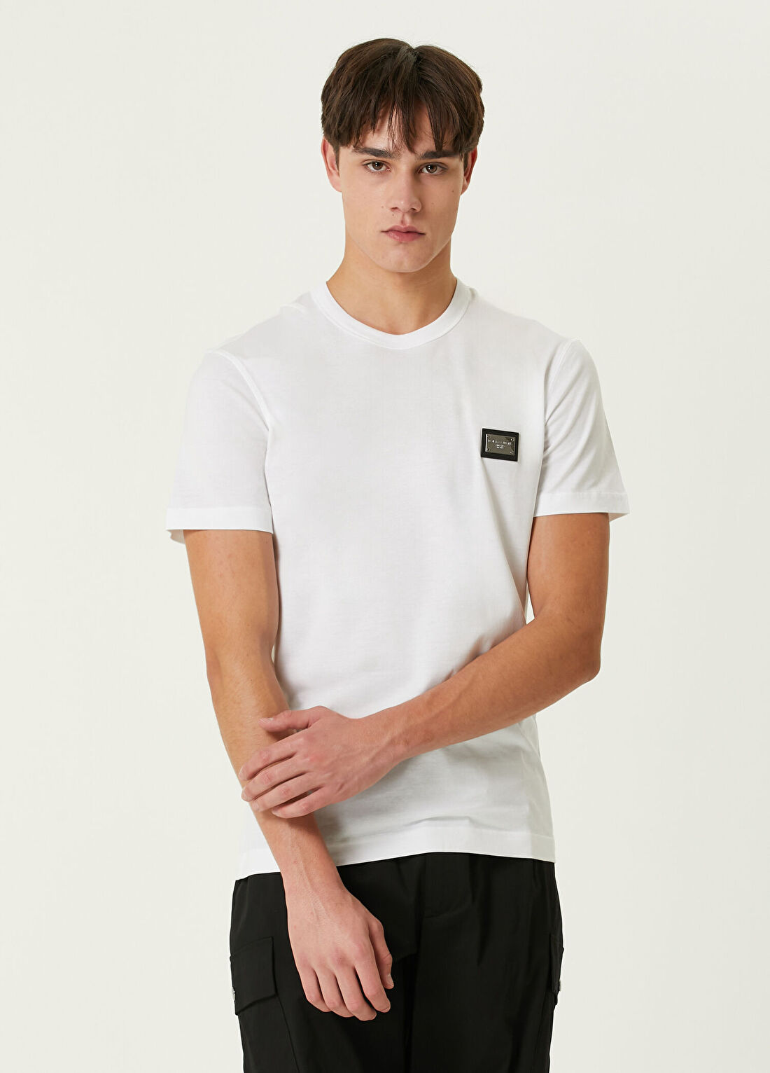 Dolce&Gabbana Beyaz Logo Detaylı T-shirt