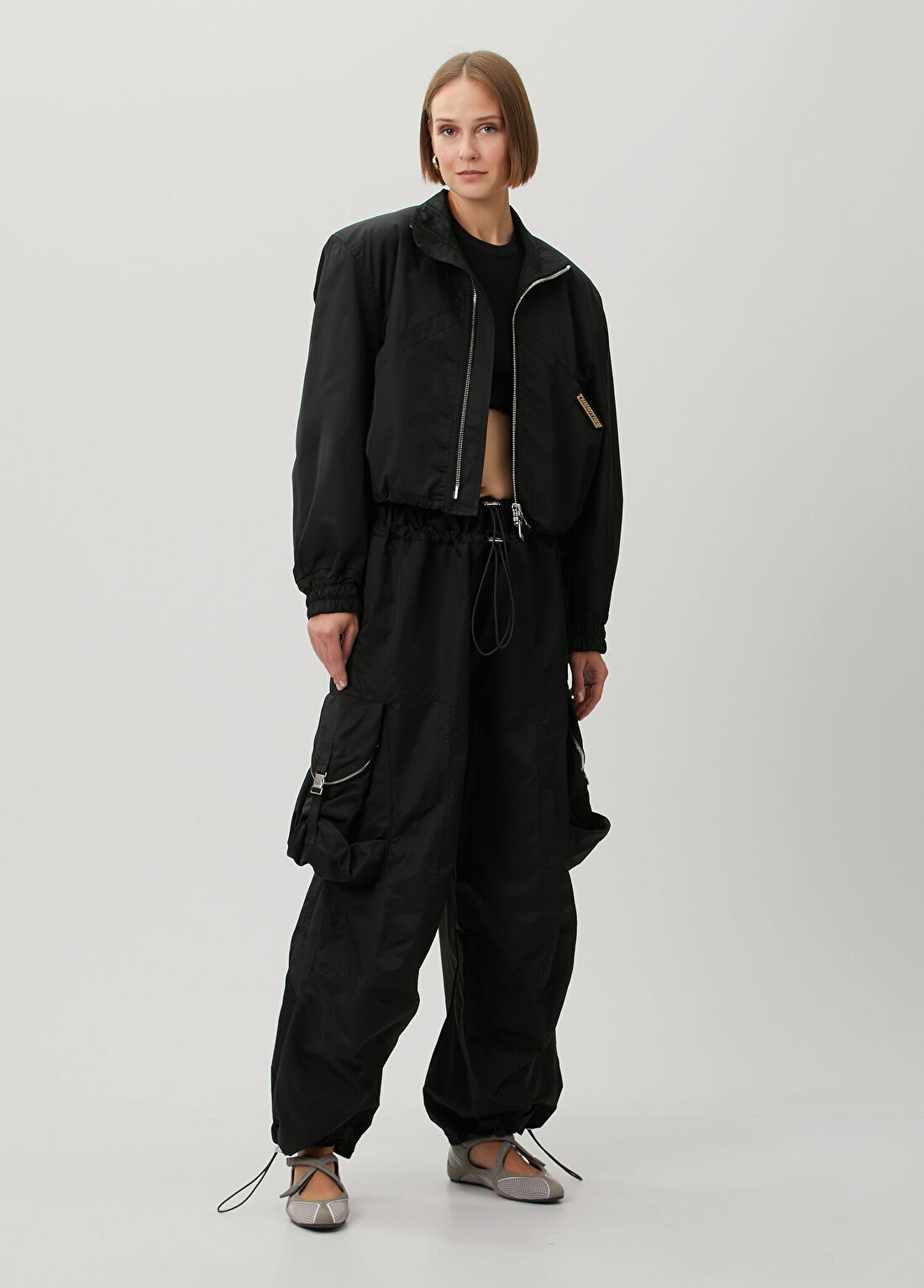 The Attico Siyah Bomber Ceket görsel 2
