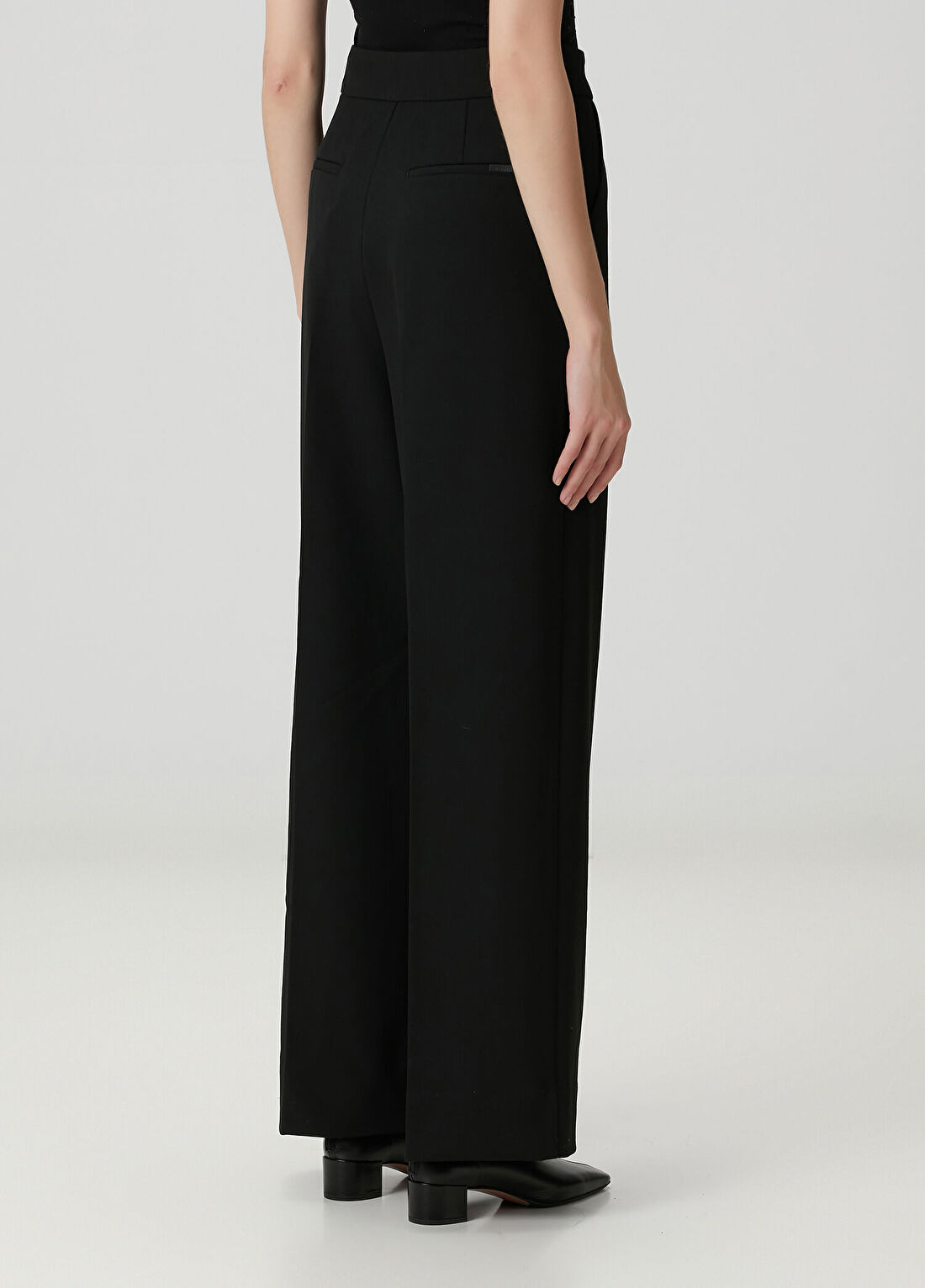 AllSaints Raina Siyah Wide Leg Pantolon görsel 4