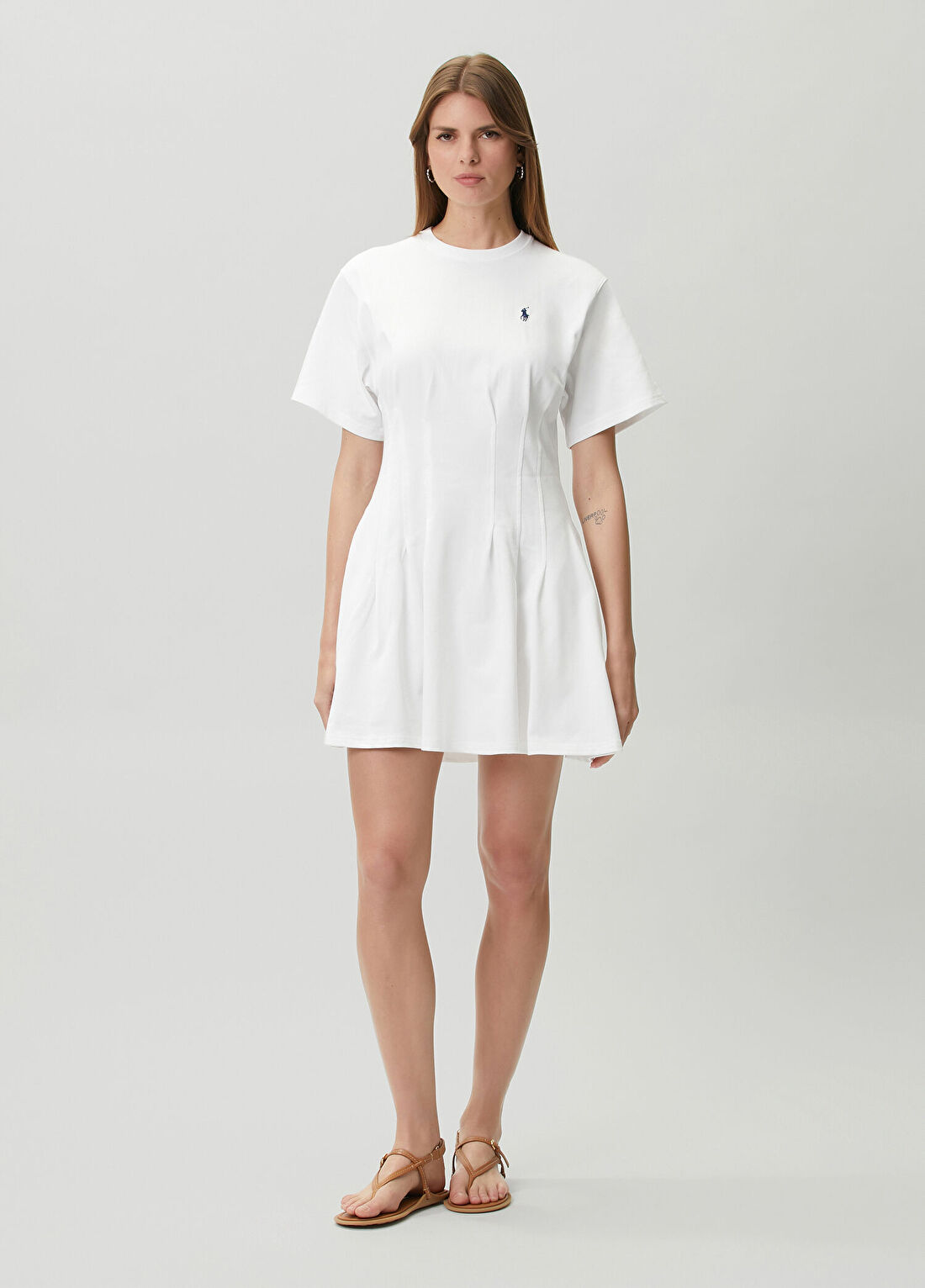 Polo Ralph Lauren Beyaz Mini T-shirt Elbise