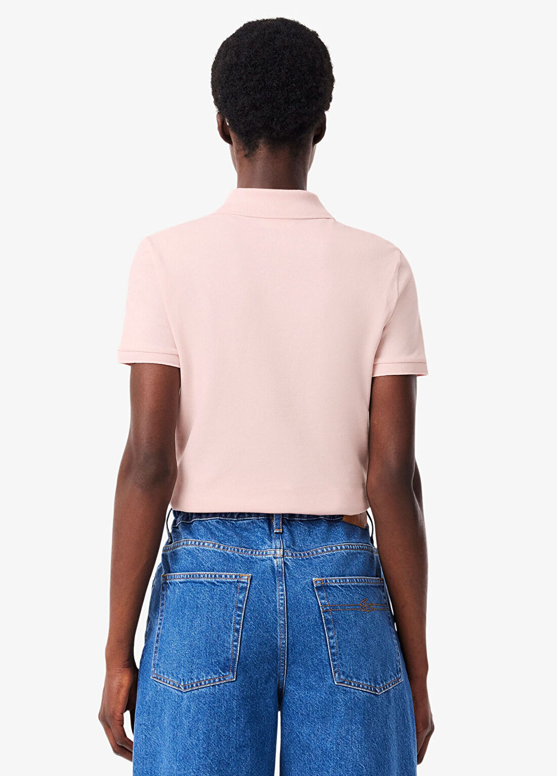 Lacoste Slim Fit Pembe Polo Yaka Kadın T-Shirt görsel 3