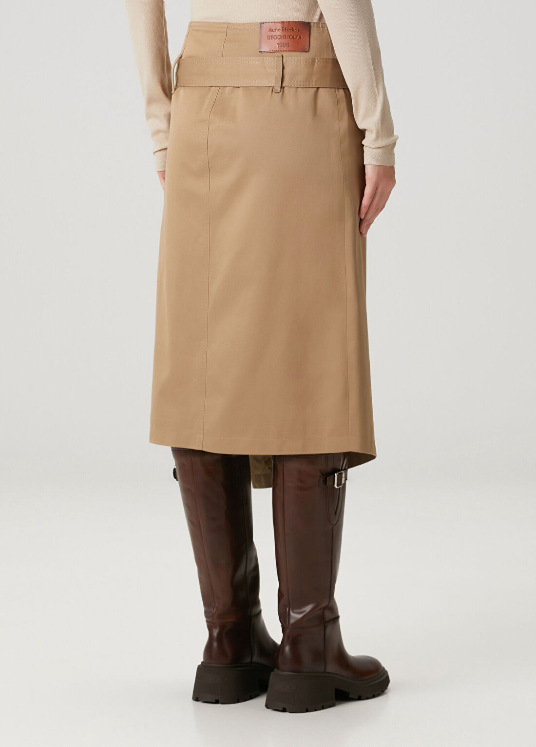 Acne Studios Koyu Bej Midi Etek görsel 4