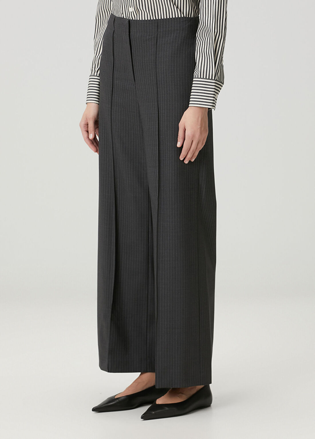 Rag&Bone Irina Gri Çizgili Pantolon görsel 2