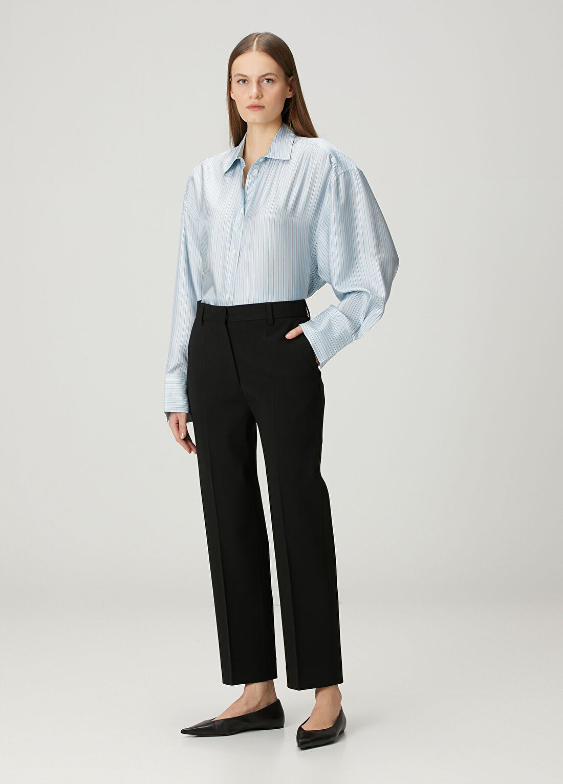 Toteme Siyah Crop Yün Pantolon