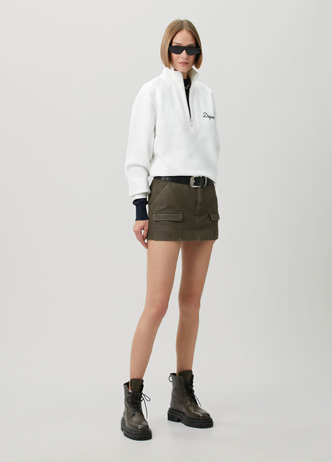Dsquared2 Beyaz Fermuarlı Sweatshirt görsel 2